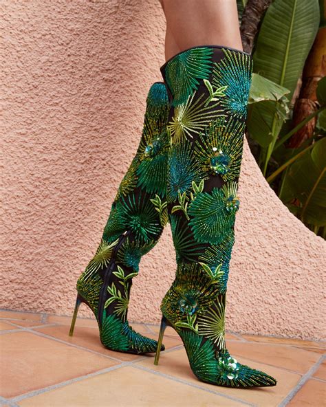 high heel boots versace jungle|versace leather boots.